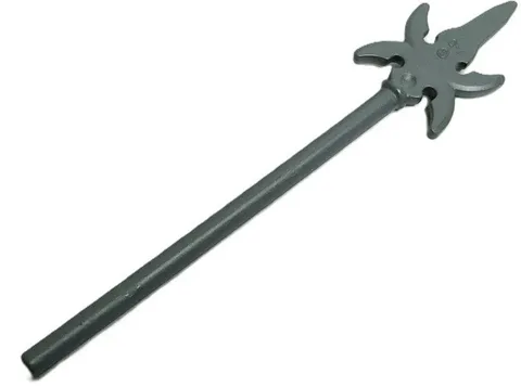 Lego Part 43899 Dark Bluish Gray Castle Minifig Weapon Pike 4 Side Blades D809