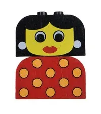 LEGO Slope Brick 2 x 4 x 2 Curved with Female Face Classic Freestyle Person