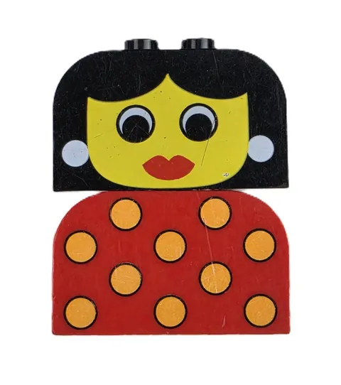 LEGO Slope Brick 2 x 4 x 2 Curved with Female Face Classic Freestyle Person
