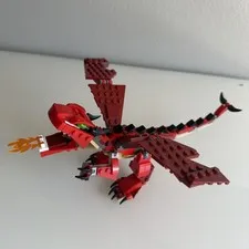 Lego Creator: Red Creatures 31032 Retired Complete Dragon Snake And Scorpion