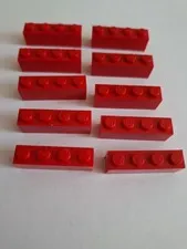 No 285.   10x Lego Basic 1x4 3010 Red