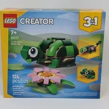 LEGO Creator 3-in-1 Turtle Water Lily 31377 Chameleon Frog Building Set