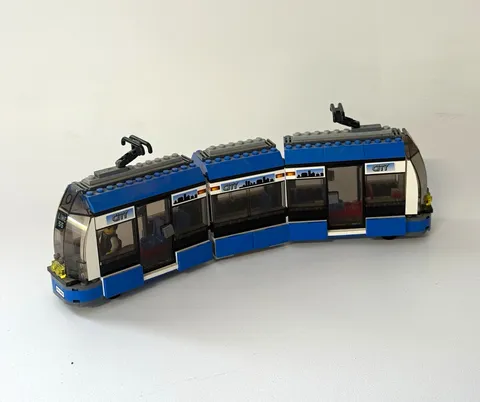 LEGO City 60097 City Square Blue Tram Train w/ Driver Minifigure 2015
