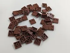 LEGO x50 New Reddish Brown Tile, Modified 2 x 2 with Studs on Edge (33909)
