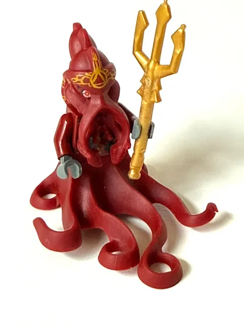 Lego Atlantis Squid Warrior atl007 Minifig Only 8061 8078 Red Gold Trident