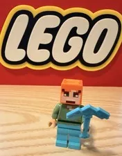 Lego Minecraft Alex Minifigure With Accessory