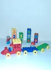 74 Piece LEGO DUPLO Preschool Building Toy: Police Motorcycle Train House Dog