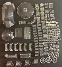 LEGO Transparent Clear Parts Lot 100+ Pieces Windscreens Canopies Dishes Wheels