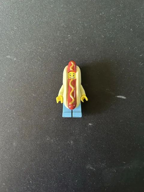 LEGO Hot Dog Guy Minifigure Hot Dog Costume w/Display Stand