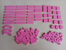 LEGO BULK LOT 122 DARK PINK SMOOTH TILES 1X1 1X2 1X4 1X6 2X2 2X4 & HEARTS