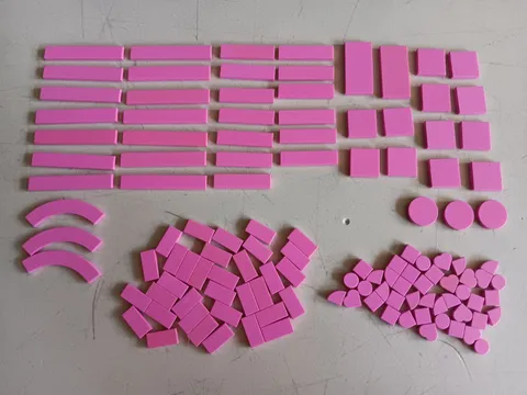 LEGO BULK LOT 122 DARK PINK SMOOTH TILES 1X1 1X2 1X4 1X6 2X2 2X4 & HEARTS