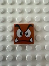 LEGO Tile 2x2 Black Eyebrows Dark Brown and White Eyes Look Straight 3068pb1374