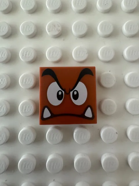 LEGO Tile 2x2 Black Eyebrows Dark Brown and White Eyes Look Straight 3068pb1374