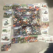 LEGO Minecraft Bulk Lot 10 ziploc bags of pieces and manuals.