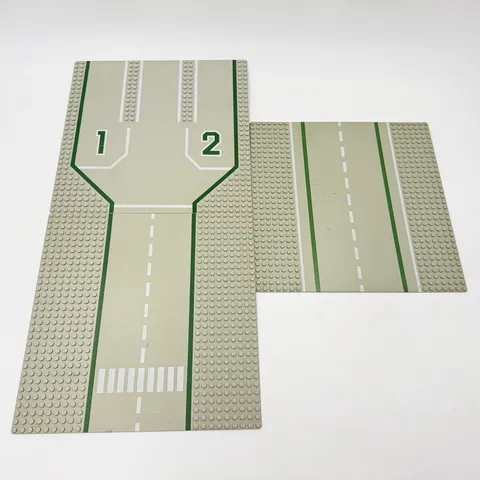 3x Lego Baseplate Gray Road 32x32 Road Crosswalk & Driveway Pattern Fire Station