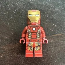 Lego Iron Man Minifigure - Mark 43 Armor, Trans-Clear Head #sh0498 Set #76105