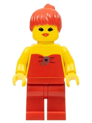 LEGO® Minifigure Town fbr003 Red Halter Top Red Legs Red Ponytail Hair