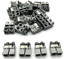 Lego 20 New Flat Silver Pants Legs w/ White Surcoat Ends Gold Trim Parts