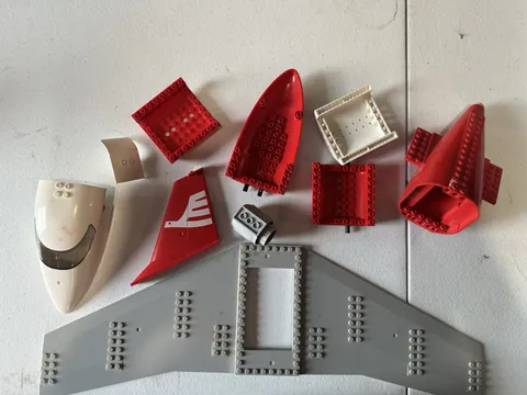 Lego City Airplane Parts Pieces And Wing 3182 INCOMPLETE