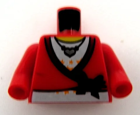 LEGO Torso Sweater Cropped With Bow Heart Necklace Pattern 973pb0580c01 No Hands