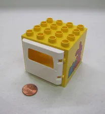 Lego Duplo Yellow & White Door Bus Part Window Pane Door #4 Building Block 4 X 4