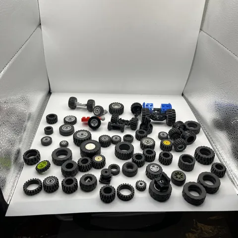 Lego 62 Tires Wheels Vehicle Technics Lot Assortment Sets Rims Axles Parts