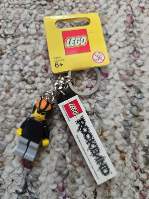 LEGO Rockband Dude 852890 Key Chain Mini-Fig 2009- NWT