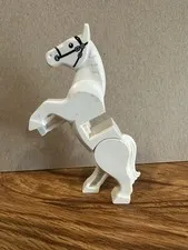 Lego White Horse Figure With Movable Legs