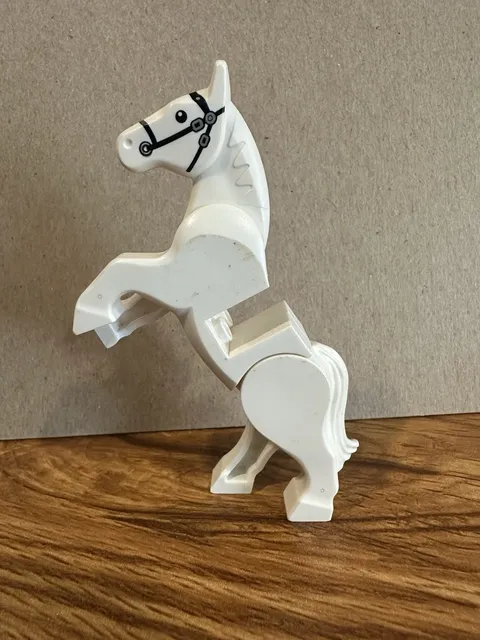 Lego White Horse Figure With Movable Legs