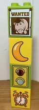 Lot Lego DUPLO 2 x 2 x 2 Printed Specialty Bricks Moon Alarm Clock