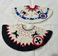 2 Lego Western Indian x172px2 Tepee White Cloth Tent Buffalo Horse 6763 *READ*