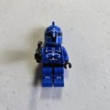 Lego Star Wars Blue Senate Commando Captain Mini Figure W/Blaster