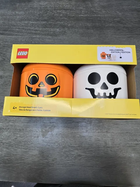 NIB Lego Halloween small storage heads pumpkin & ghost 