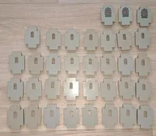LEGO Lot of 34 , Gray Panels 2 x 5 x 6 Wall with Window 4444