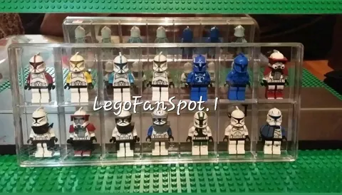 14 Compartments Clear Display Case w/1x2 Studs & Lid Lego Minifigures Collectors