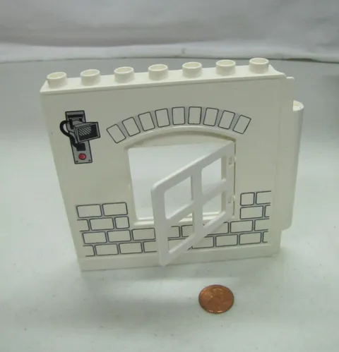 Lego Duplo WHITE WALL WINDOW OPENING 1x8x8 POLICE STATION JAIL Building Part #2