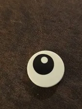 Lego Round 1x1 Tile White With Black Eye White Pupil Pattern Part # 98138pb007