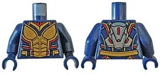 LEGO Dark Blue Torso Female Armor with Gold Plates and Red and Metallic Light Bl