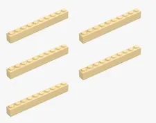 5 New LEGO Tan 1x10 Bricks brick yellow block 10x1 6111 4166138