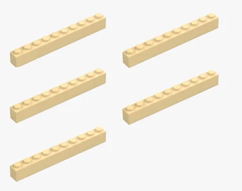 5 New LEGO Tan 1x10 Bricks brick yellow block 10x1 6111 4166138