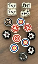LEGO 15 Printed Tiles & Game Tokens, 2x2 Round Targets & 1x2 TNT Minecraft Tiles