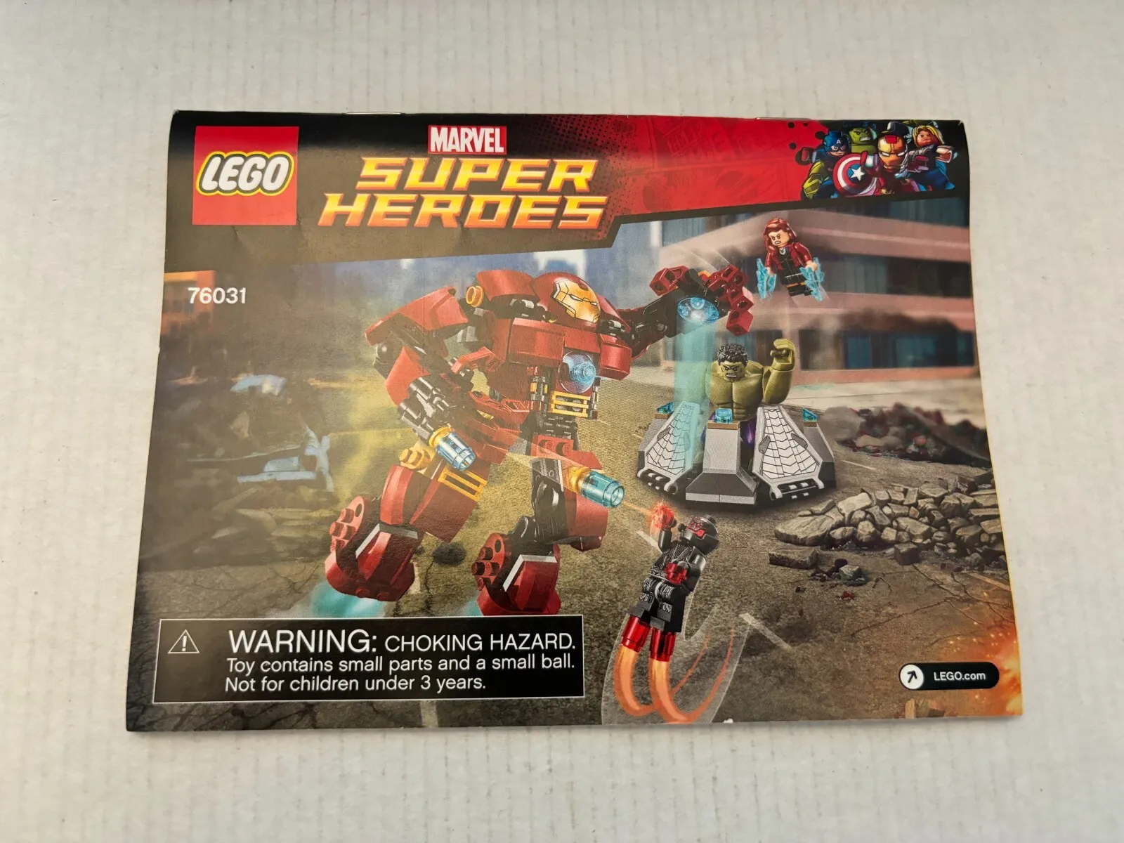 Lego Marvel Superheroes Hulk Buster #76031 Instructions Book