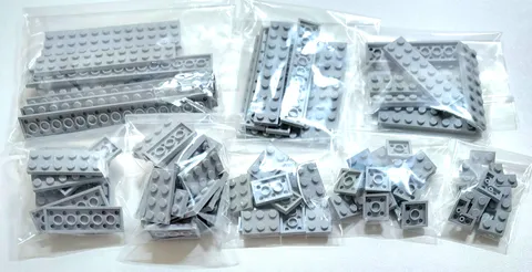 Lego Gray PLATES ONLY 100pc Bulk Lot 2x16 2x12 2x10 2x8 2x6 2x4 2x3 2x2 Corners