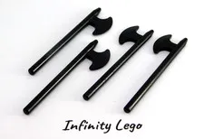 4 LEGO Black Minifigure weapon Halberd Axe Castle Knights (3848 53610) 4 Pieces