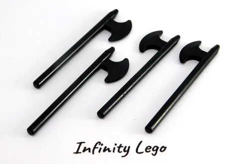 4 LEGO Black Minifigure weapon Halberd Axe Castle Knights (3848 53610) 4 Pieces