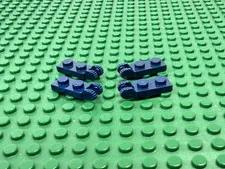 4x LEGO Dark Blue Hinge Plate 1 x 2 Locking 2 Fingers End 7252 7283 #44302