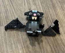 LEGO Brick-Built Black Bat Animal Character Figure with Wings - Plastic
