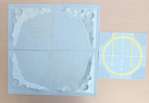 Vintage LEGO 4X Space Moon Crater Raised Plates & Lunar Landing Plate: Read