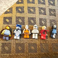 LEGO Star Wars Minifigure Lot of 6 Mixed Characters Including Clone Trooper