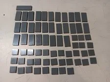 LEGO LOT 66 DARK BLUISH GRAY SMOOTH TILES 2X2 2X3 2X4